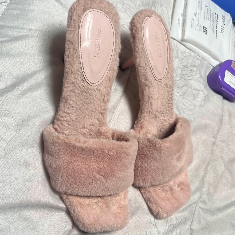 Forever 21 Plush Blush Slippers